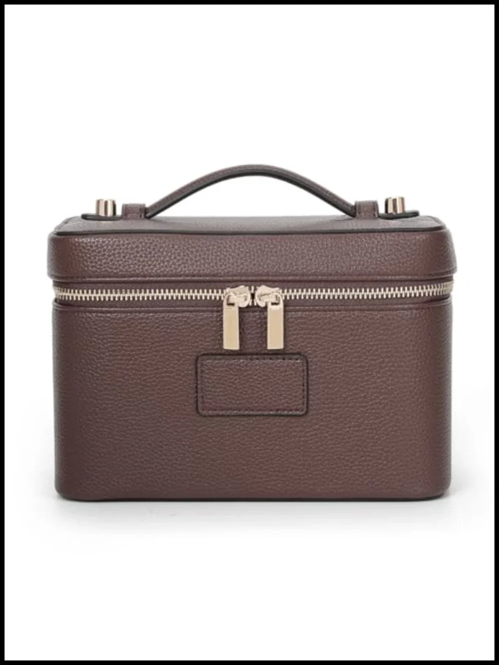 Leather Cosmetic Bag Travel Toiletry Makeup Organizer Case with Removable